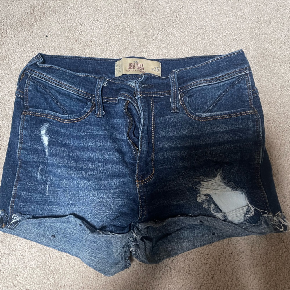 Hollister Dark Blue High-Rise Shorts